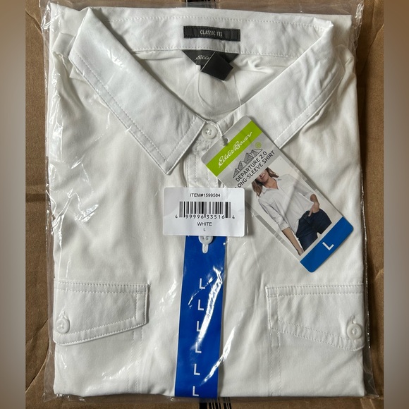 Eddie Bauer Ladies' Button Up Top, White (size : L) - Picture 3 of 3
